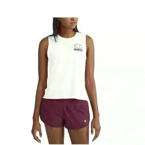 Champion Women’s Medium White Absolute Eco Logo Muscle  Tank Top (M) New